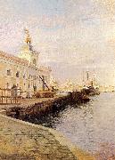 Julius L.Stewart View Of Venice USA oil painting artist